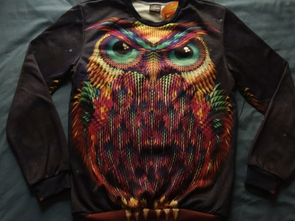 Unisex Small | All-Over Print OWL Sweater